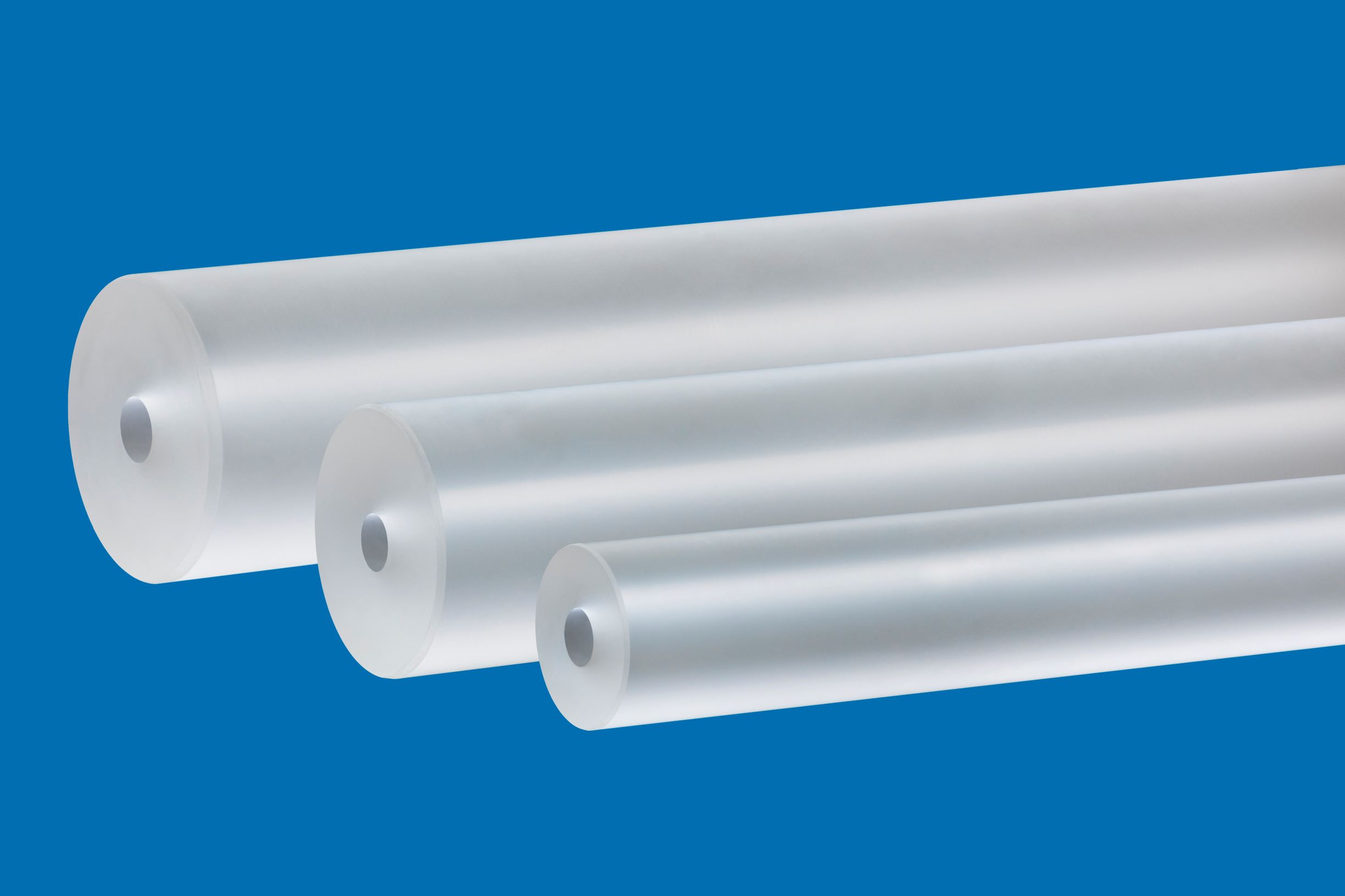 Three ric cylinders graphically staged on a blue background