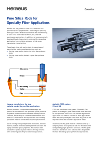 Data Sheet of Pure Silica Rods for Specialty Fiber Applications