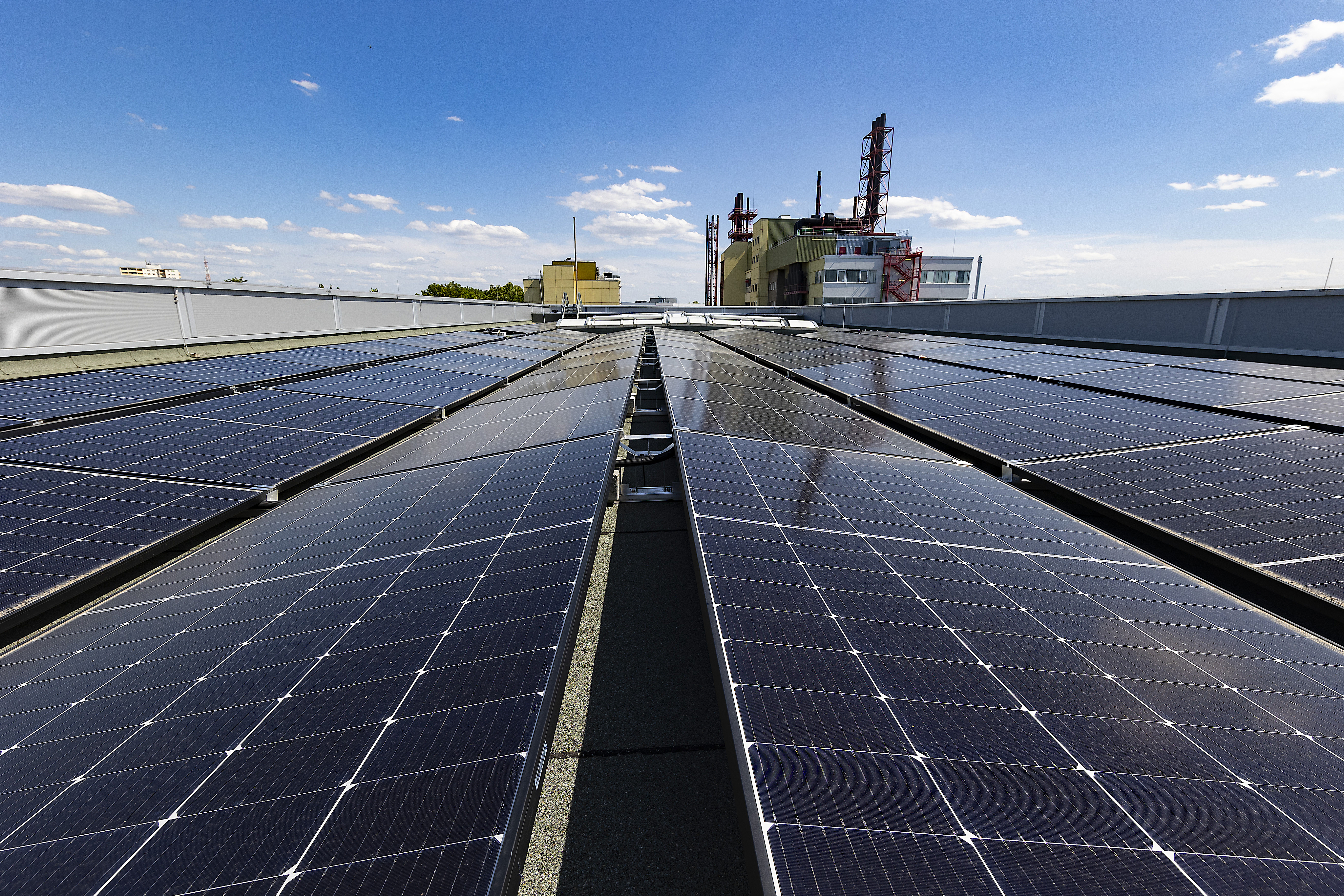 Solar panels on the roof